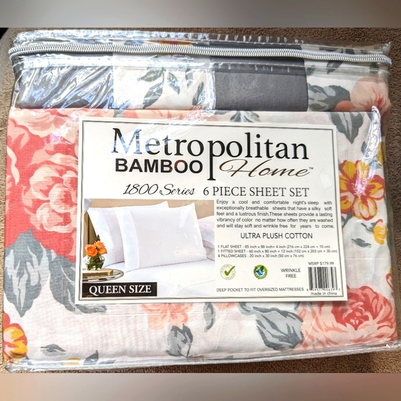 Metropolitan Bedding Queen Metropolitan Bamboo Sheet Set 6 Pieces
